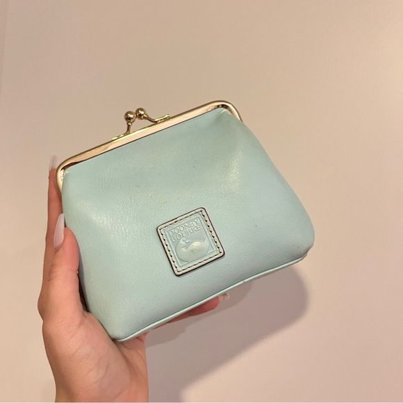 Dooney & Bourke Handbags - DOONEY & BOURKE Florentine Cyan Baby Blue Kiss lock Pouch